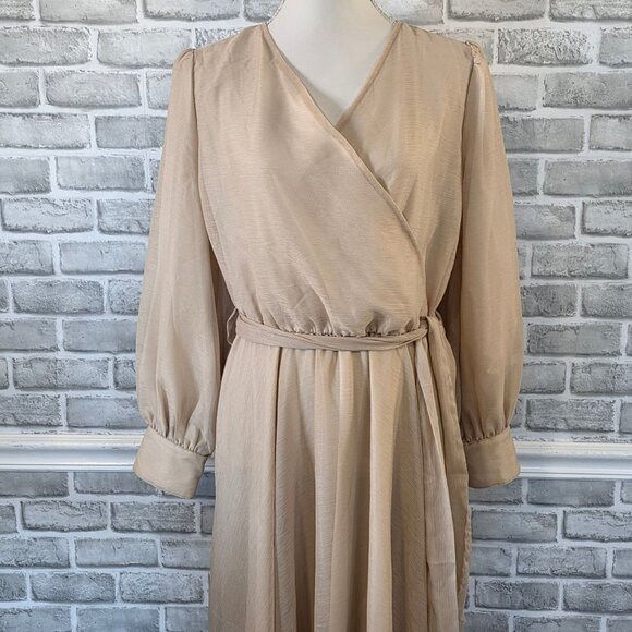 Ivy City Abbie Chiffon Maxi Dress Champagne Chiffon Elegant Party Wedding - Picture 11 of 11